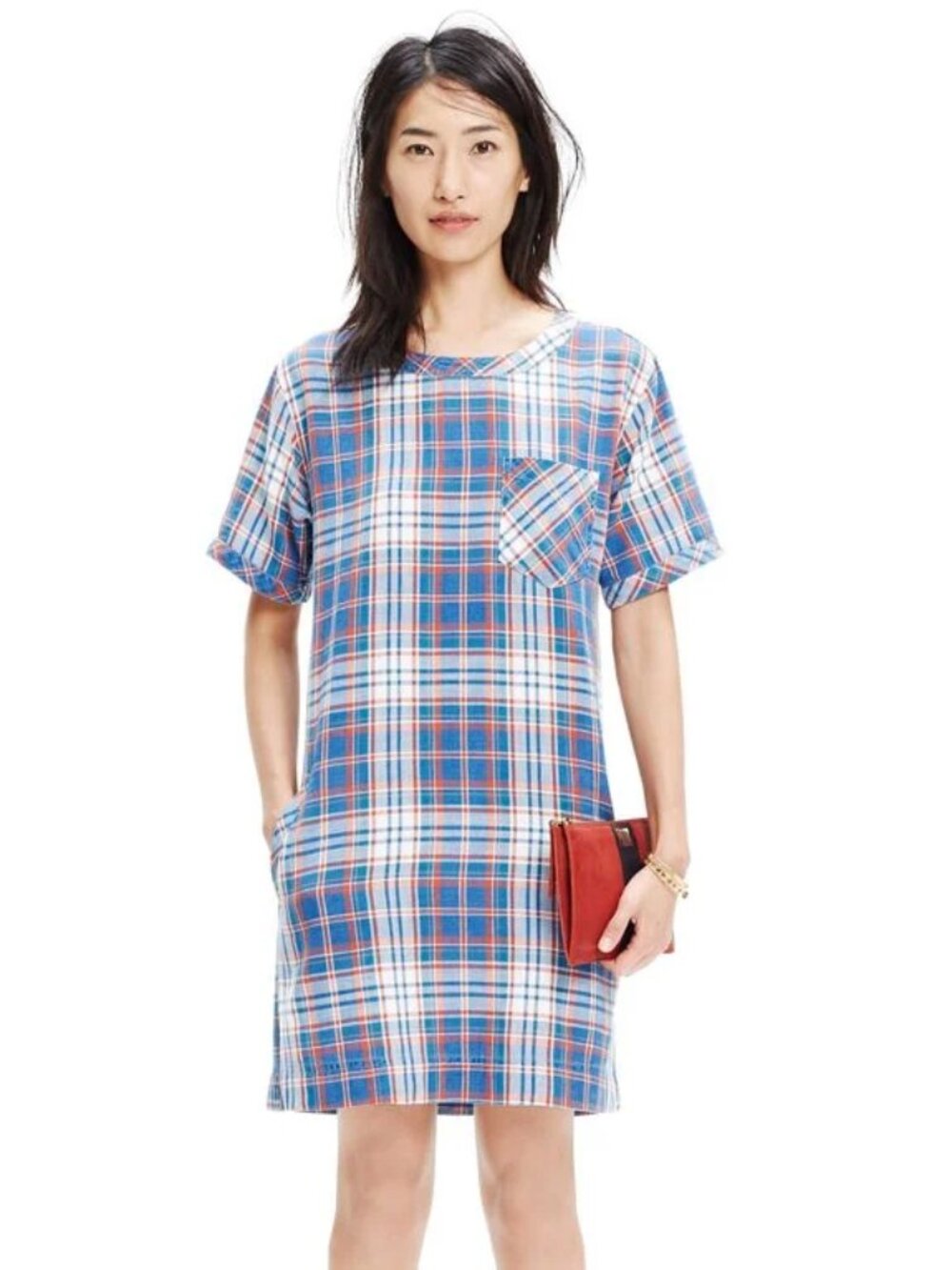 Madewell Perfect Plaid Short Sleeve Dress Masmodil Plaid